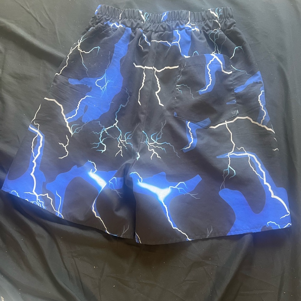 Electric Blue Lightning Shorts